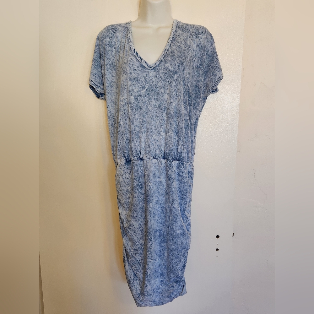 Michael Stars Faux Denim Blue Midi Dress Sz M NWOT